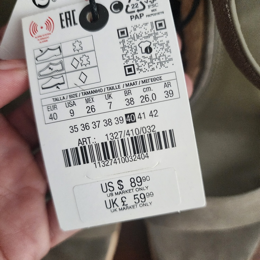 NWT ZARA Olive Khaki Green Wedge Sandals EU 40 US 9 - Picture 6 of 6